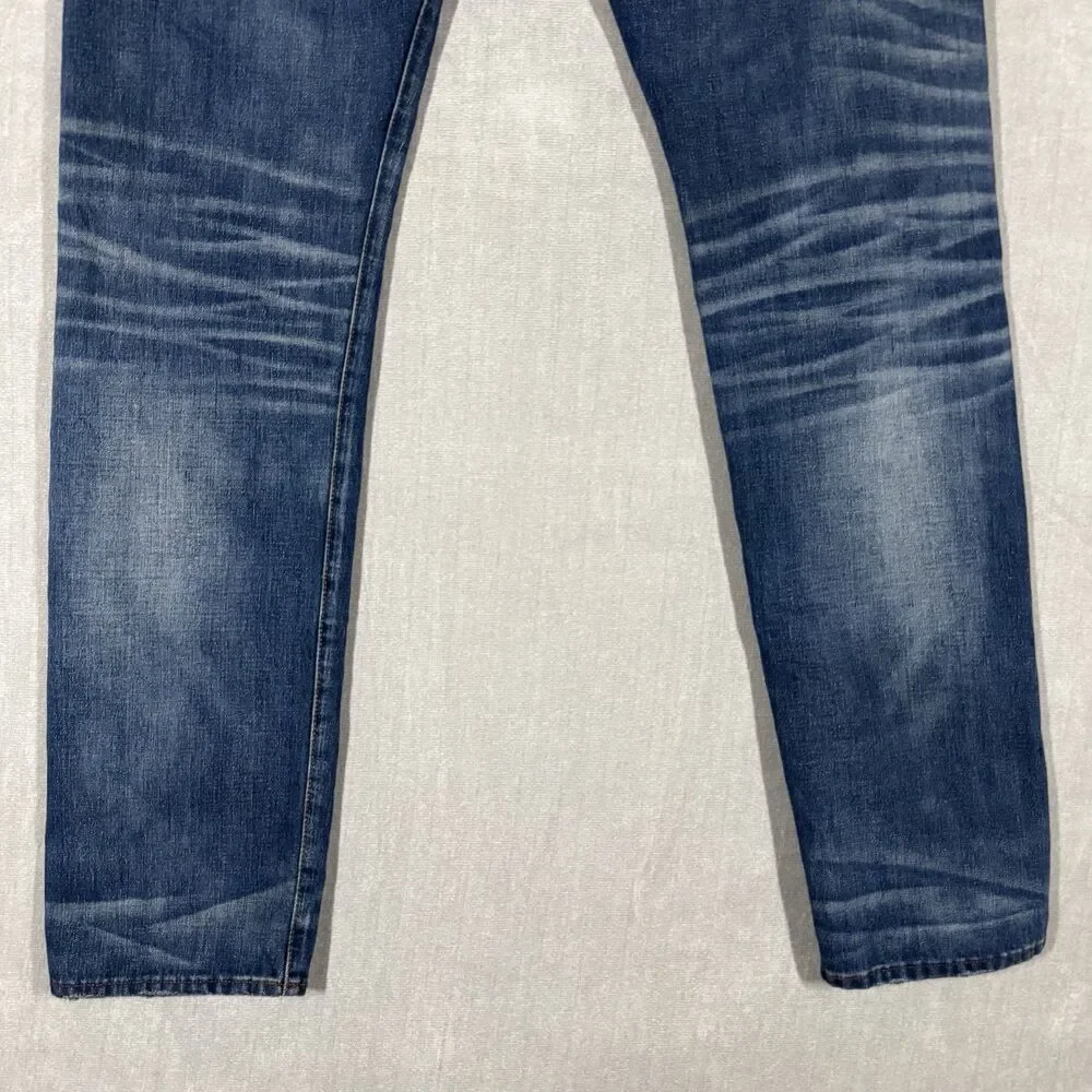 G-Star 3301 TAPERED RL Selvedge Medium Wash Dark Splatter Jeans Size W34 L36
